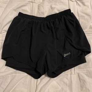 asics black athletic shorts